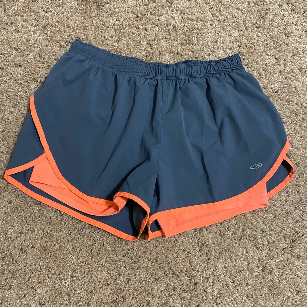Champion Women's Navy Athletic Shorts with Coral Trim